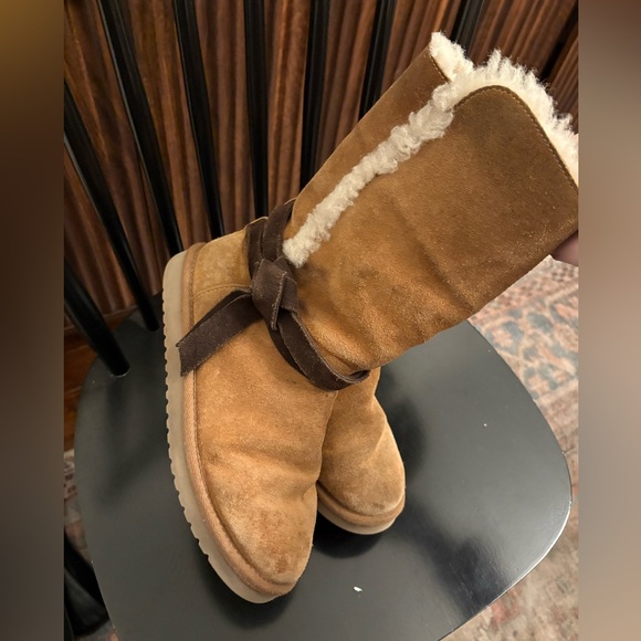 Koolaburra by Ugg rozalia brown chestnut tall furry boots size 8 - Picture 4 of 7